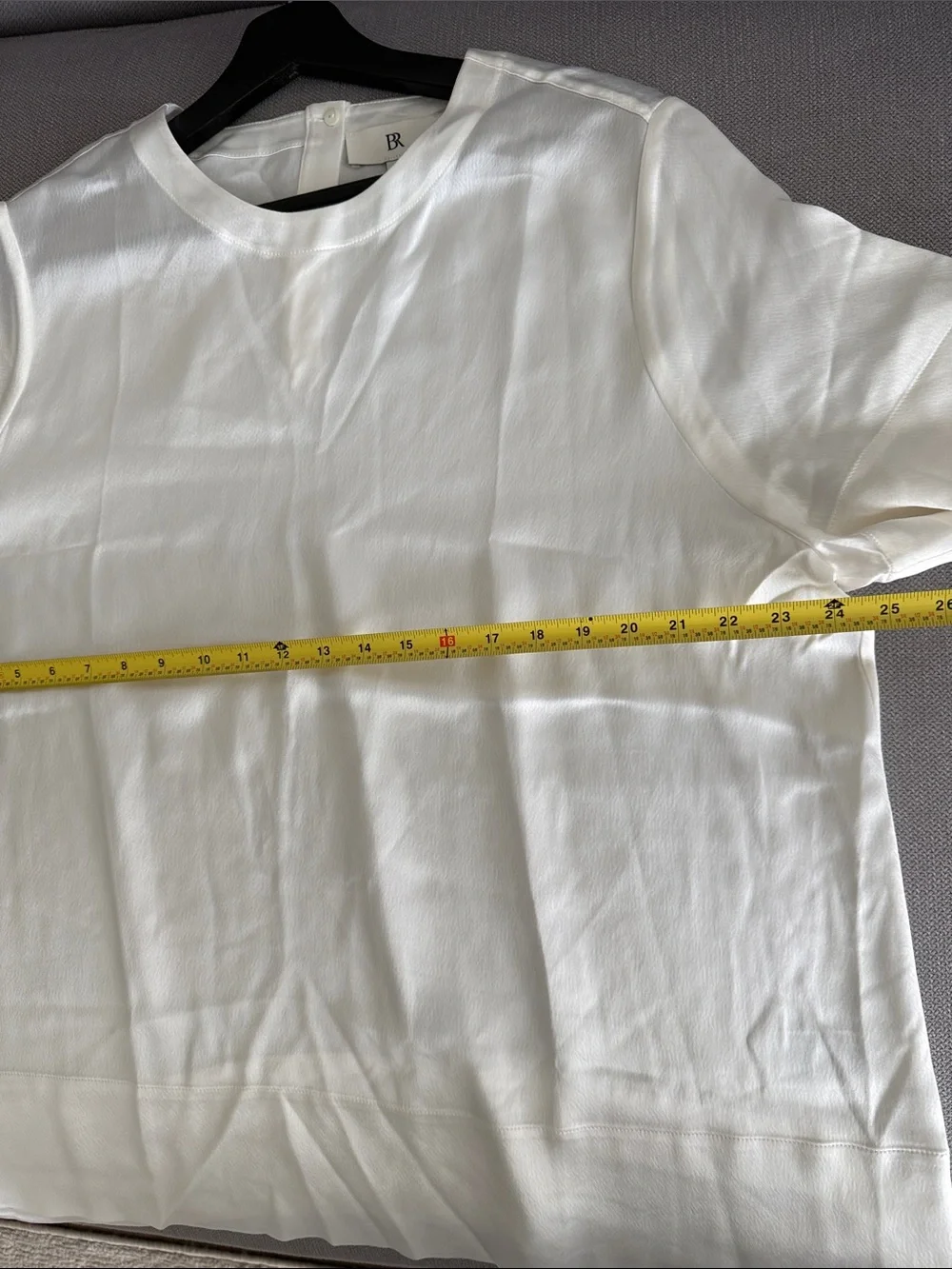 Banana Republic White Short Sleeve Satin Blouse Size XL